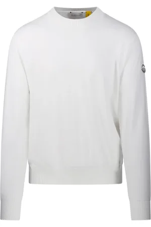 Moncler Truien, Heren, Wit, M, Katoen, Natuurlijke Crew Neck Sweatshirt
