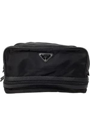 Prada Pre-owned, Heren, Zwart, ONE Size, Nylon, Pre-owned Nylon pouches