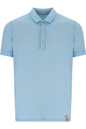 BOB der Bär Tops, Heren, Blauw, L, Katoen, Omkeerbaar Poloshirt Lichtblauw Grijs