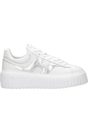 Hogan Schoenen, Dames, Wit, 36 1/2 EU, Leer, Witte Sneakers met Iconisch Logo