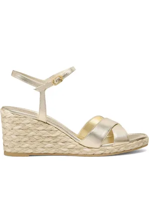 Stuart Weitzman Schoenen, Dames, Geel, 40 1/2 EU, Dayna Espadrille Wedge