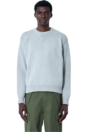 STUSSY Truien, Heren, Grijs, XL, Katoen, Merino Katoenmix Crewneck Sweater