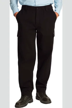 Calvin Klein Broeken, Heren, Zwart, W31 L32, Katoen, Reguliere rechte herenbroek