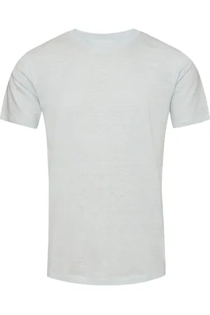 Orlebar Brown Tops, Heren, Blauw, M, Linnen, Linnen T-shirt, Slim Fit, Gemaakt in Portugal