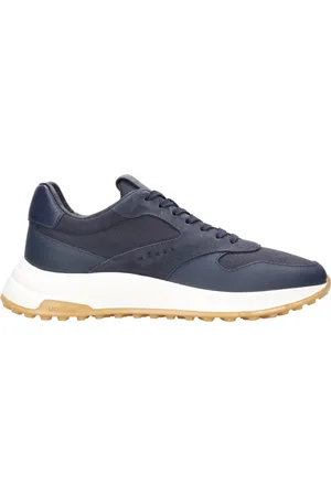 Hogan Schoenen, Heren, Blauw, 44 EU, Suède, Blauwe Suède Sneakers met Geheugenschuim