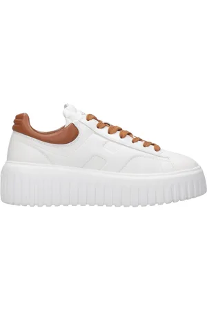 Hogan Schoenen, Dames, Wit, 36 1/2 EU, Suède, Bronzen Suède Mode Sneakers