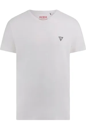 Guess Tops, Heren, Wit, L, Katoen, Caleb Hero V-Neck T-Shirt