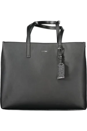 Calvin Klein Tassen, Dames, Zwart, ONE Size, Zwarte schoudertas met contrastdetails
