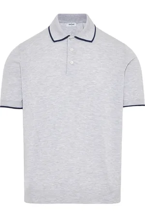 Gran Sasso Tops, Heren, Grijs, 2Xl, Katoen, Italiaans katoenen poloshirt