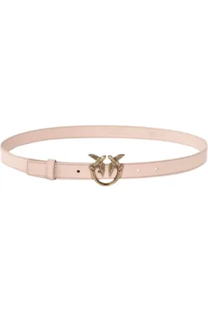 Pinko Accessoires, Dames, Roze, M, Leer, Love Berry H2 Riem van glad leer
