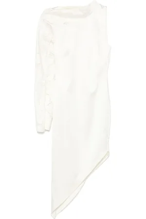 GENNY Kleedjes, Dames, Wit, XS, Bloem geborduurde een mouw jurk
