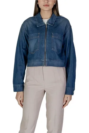Replay Jassen, Dames, Blauw, XS, Katoen, Lente/Zomer Katoenmix Jas Collectie