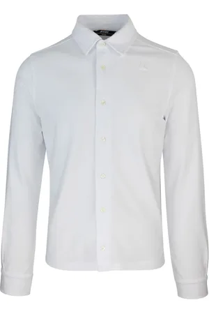 K-Way Overhemden, Heren, Wit, XL, Katoen, Witte Piqué Overhemd Slim Fit