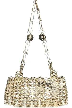 Paco rabanne Tassen, Dames, Geel, ONE Size, Gouden Ketting Schoudertas