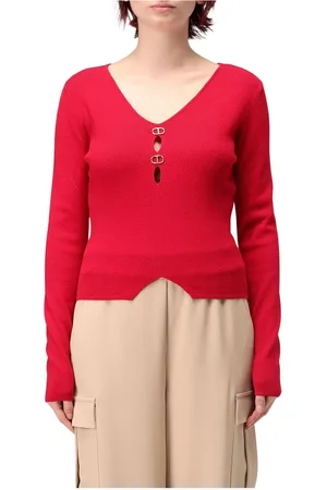 Twin-Set Truien, Dames, Rood, S, Stijlvolle Sweaters voor een Chic Look