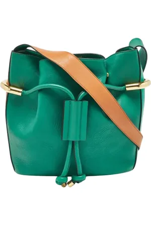 Chloé Pre-owned, Dames, Groen, ONE Size, Leer, Tweedehands leren schoudertassen