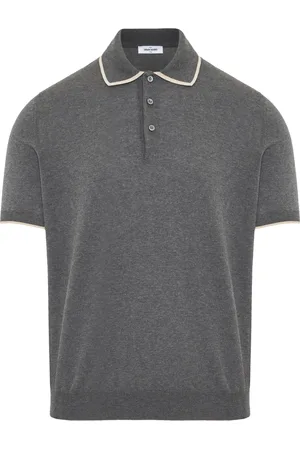 Gran Sasso Tops, Heren, Grijs, 3Xl, Katoen, Italiaans katoenen poloshirt