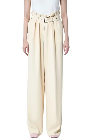 DRIES VAN NOTEN Broeken, Dames, , L, Verstelbare Riem Broek in Geweven Stof