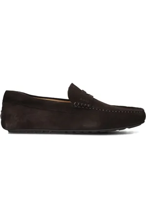 HUGO BOSS Schoenen, Heren, Bruin, 41 EU, Suède, Bruine Suède Heren Mocassins Noel