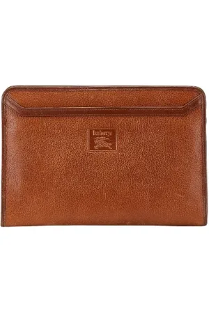 Burberry Pre-owned, Dames, Bruin, ONE Size, Leer, Pre-owned Leather clutches