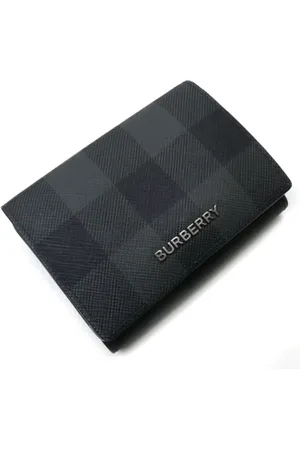 Burberry Pre-owned, Dames, Grijs, ONE Size, Leer, Pre-owned Plastic wallets
