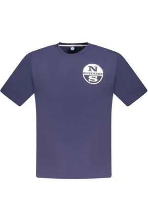 North Sails Tops, Heren, Blauw, L, Katoen, Blauw Katoenen Crew Neck T-Shirt