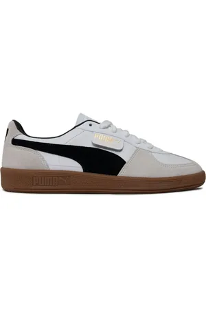 PUMA Schoenen, Heren, Wit, 38 EU, Palermo Leren Sneakers Wit Grijs