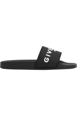 Givenchy Schoenen, Heren, Zwart, 41 EU, Logo Print Rubber Slippers