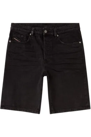 Diesel Korte broeken, Heren, Zwart, W30, Katoen, Zwarte Regular-Short Jeans, 100% Katoen