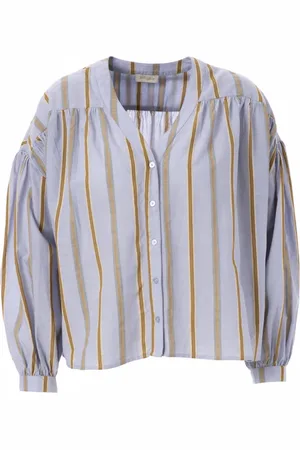 JcSophie Blouses & Shirts, Dames, Veelkleurig, M, Katoen, Gestreepte Garner Lange Mouw Blouse