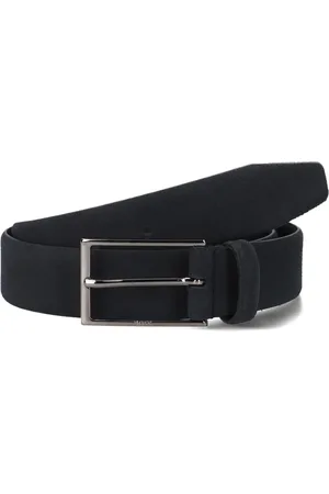 HUGO BOSS Accessoires, Heren, Blauw, 90 CM, Suède, Blauwe Suède Riem Calindo