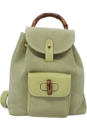 Gucci Pre-owned, Dames, Groen, ONE Size, Leer, Pre-owned Suede backpacks