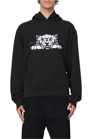 Kenzo Sweatshirts & Hoodies, Heren, Zwart, L, Gezellige Tiger Fleece Trui