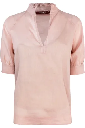 Max Mara Blouses & Shirts, Dames, Roze, S, Roze Shirt Jersey Top Ramie