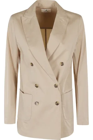 MYTHS Jassen, Dames, Bruin, 2Xs, Katoen, Kameel Blazer Lichtgewicht Katoen Ongevoerd