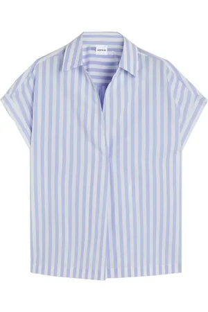 Aspesi Blouses & Shirts, Dames, Veelkleurig, M, Katoen, Zijden en Katoenen Overhemdblouse
