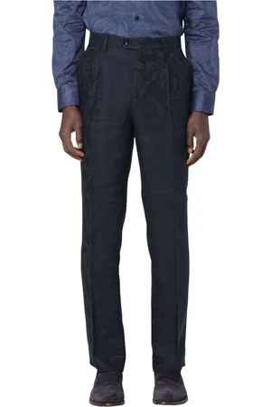 Etro Broeken, Heren, Blauw, L, Single Pleat Broek