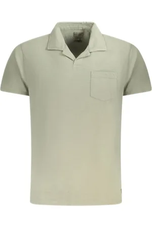 Guess Tops, Heren, Groen, XL, Katoen, Groene V-hals T-shirt met zak