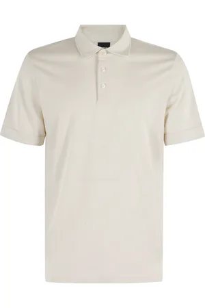 HUGO BOSS Tops, Heren, , L, Katoen, Crème Polo Shirt Lichtgewicht Piqué