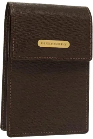 Burberry Pre-owned, Dames, Bruin, ONE Size, Leer, Pre-owned Leather pouches