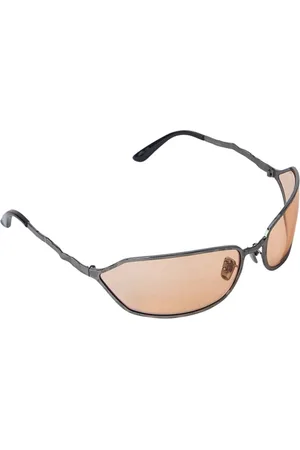 KUBORAUM Accessoires, unisex, Grijs, ONE Size, Dun Metalen Rechthoekige Zonnebril Helder Lenzen