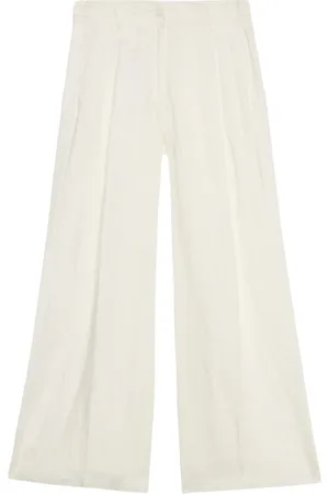 Oltre Broeken, Dames, Wit, XL, Linnen, Palazzo Broek 100% Linnen