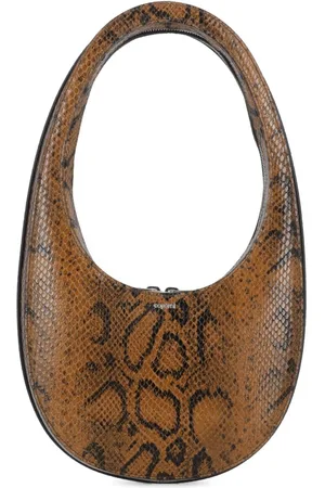 COPERNI Tassen, Dames, Bruin, ONE Size, Bruine leren schoudertas met logo