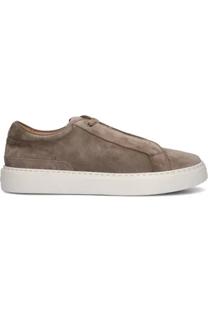 HUGO BOSS Schoenen, Heren, , 45 EU, Suède, Taupe Suède Stijlvolle Sneakers voor Heren
