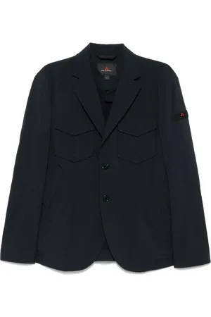 Peuterey Jassen, Heren, Blauw, M, Blauwe Knoopjas met Zakken