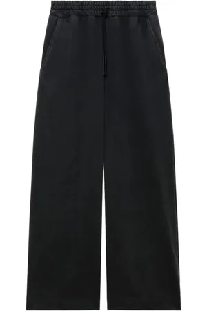 GCDS Broeken, Dames, Zwart, L, Stone Wash Wijde Broek