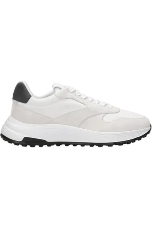 Hogan Schoenen, Heren, Wit, 43 EU, Suède, Sneakers met Suède en Stoffen Inzetstukken