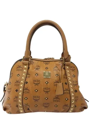 MCM Pre-owned, Dames, Bruin, ONE Size, Leer, Tweedehands leren handtassen