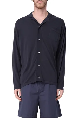 DRUMOHR Overhemden, Heren, Blauw, L, Bowling shirt met zak