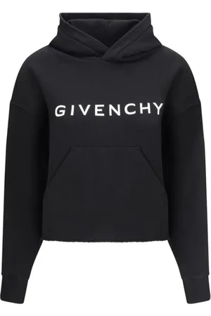 Givenchy Sweatshirts & Hoodies, Dames, Zwart, M, Katoen, Katoenen Hoodie met Monogramlogo